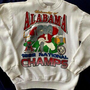 Vintage 1992 Alabama Crimson Tide Champ Sweater, University of Alabama NCAA tee